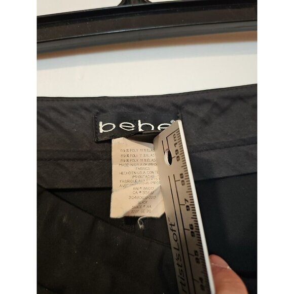 BEBE Women's sz 12 Black Wide Leg 32in Slacks Dress Pants Office Career Business - Picture 3 of 10